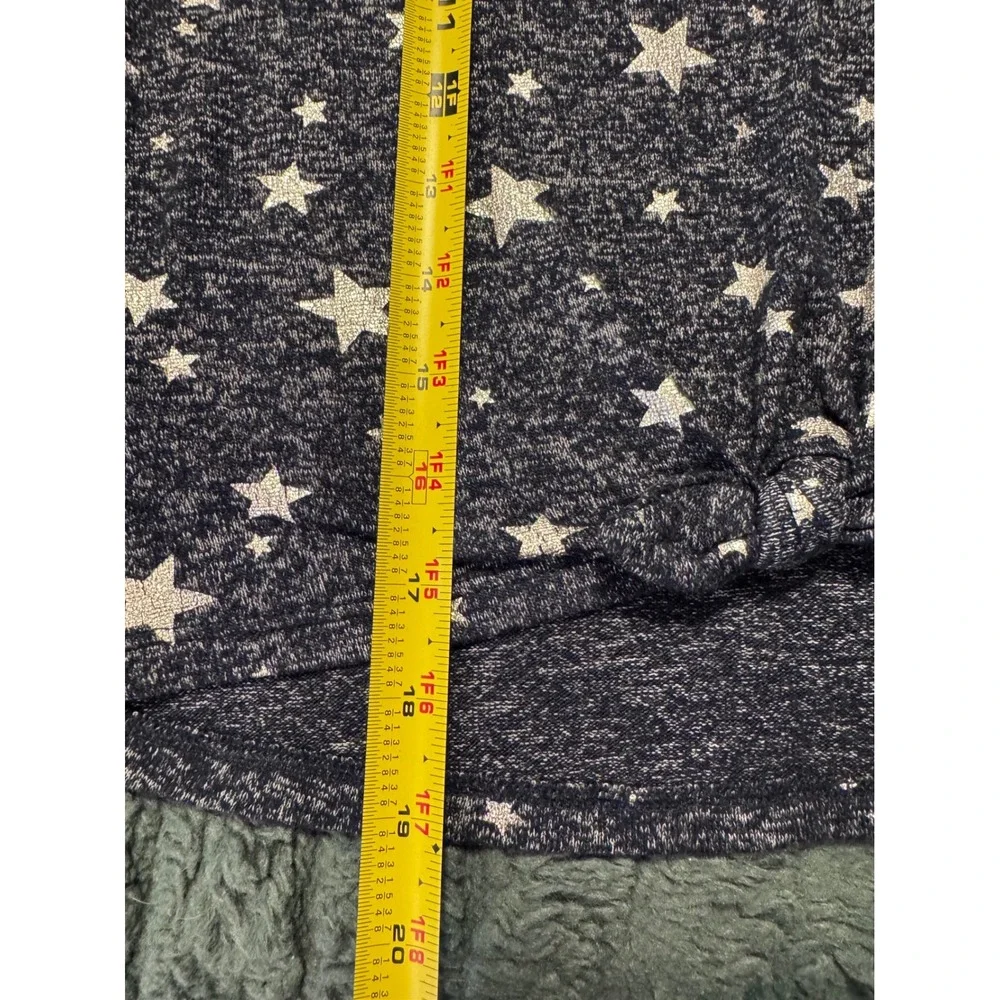 Gap Kids Girls Navy Blue Silver Star Tie Front Long Sleeve Top Size M 8
